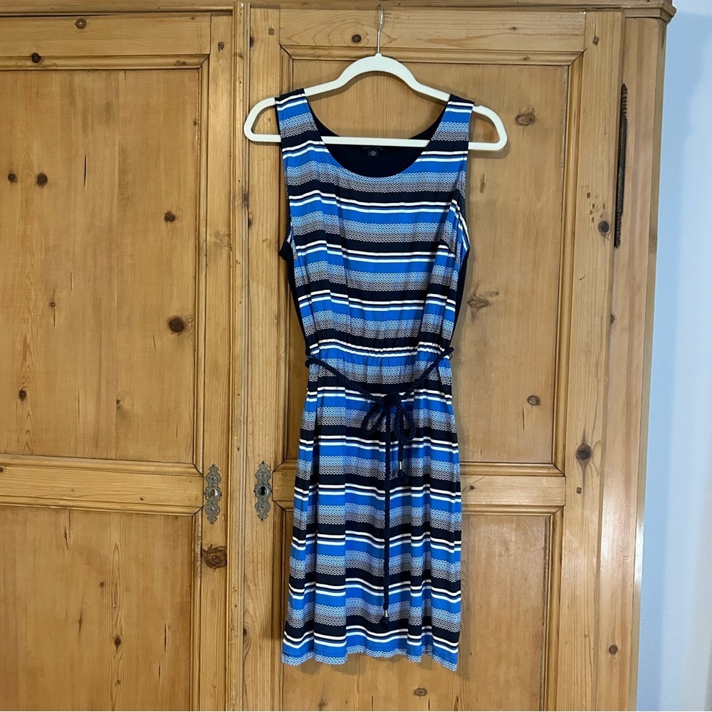 Tommy Hilfiger Women’s Coastal Striped Dress with Rope Belt Size XL